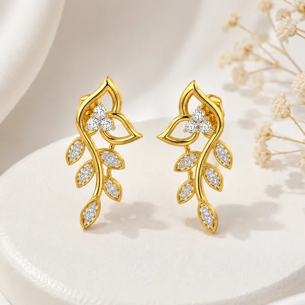 Gold-Tone_Floral_Stud_Earrings_For_Women