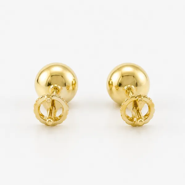 Gold_Tone_Ball_Stud_Earrings_For_Women