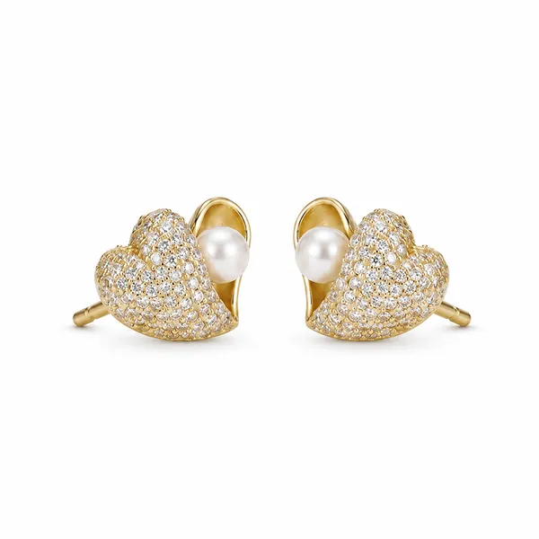 Gold_Tone_Pearl_Stud_Earrings_For_Women