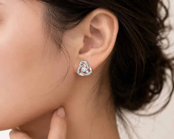 Silver-Tone_Cz_Swirl_Stud_Earrings_For_Women