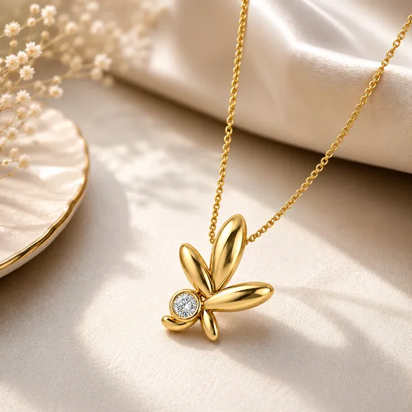 Gold_Tone_Floral_Pendant_Necklace_For_Women