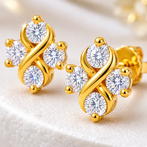 Gold_Tone_Crystal_Floral_Stud_Earrings_For_Women
