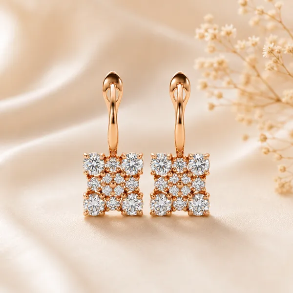 Gold_Tone_Crystal_Cluster_Drop_Earrings_For_Women
