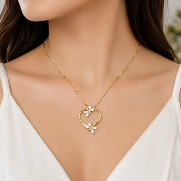 Gold-Toned_Floral_Heart_Pendant_Necklace_For_Women