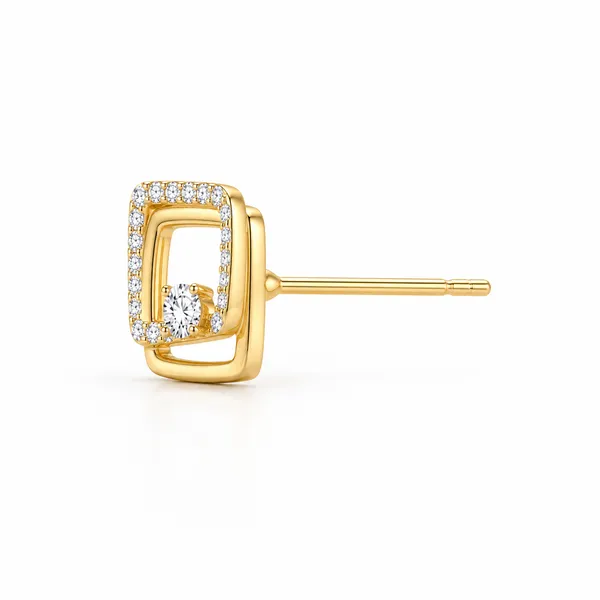 Gold_Tone_Geometric_Stud_Earrings_For_Women