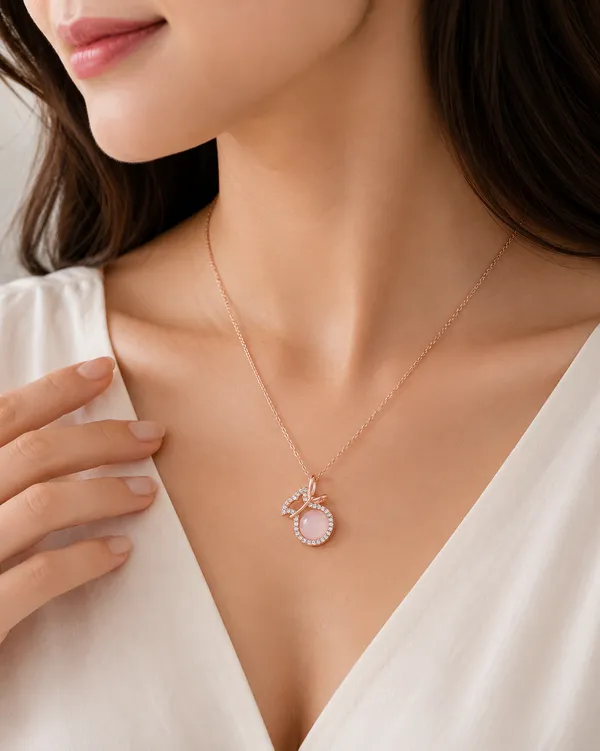 Rose_Gold_Bow_Pendant_Necklace_For_Women
