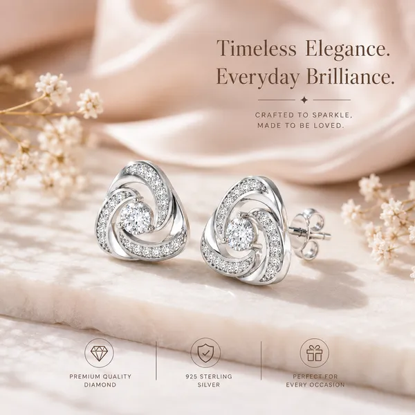 Silver-Tone_Cz_Swirl_Stud_Earrings_For_Women