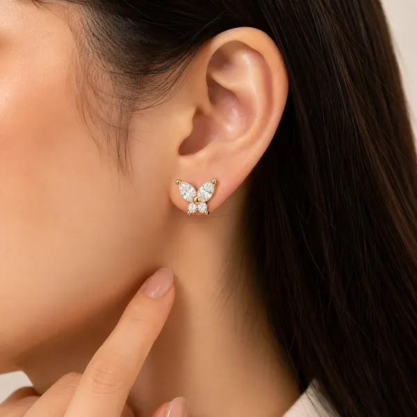 Gold_Tone_Butterfly_Stud_Earrings_For_Women