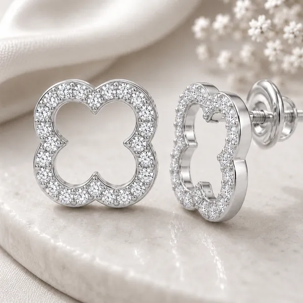 Silver_Tone_Crystal_Quatrefoil_Stud_Earrings_For_Women