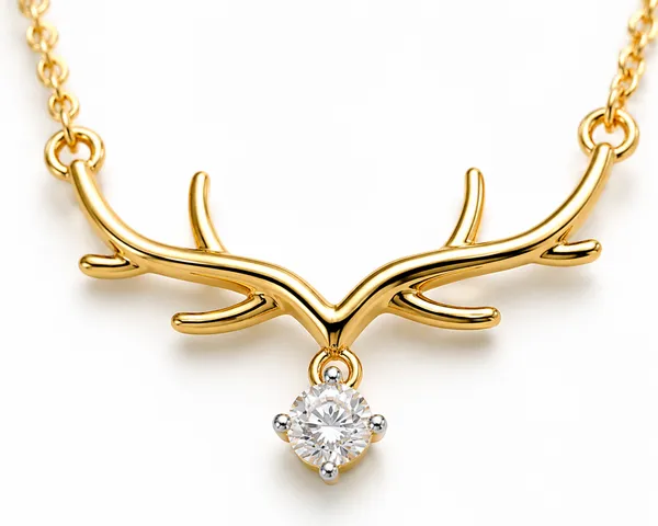 Gold_Tone_Deer_Pendant_Necklace_For_Women