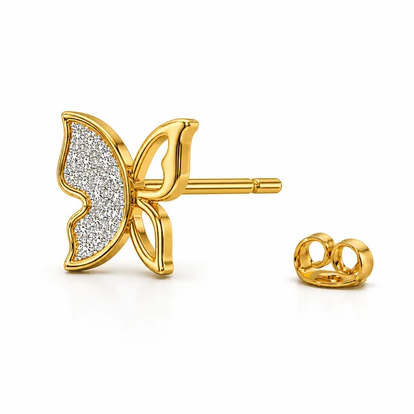 Gold-Tone_Butterfly_Stud_Earrings_For_Women