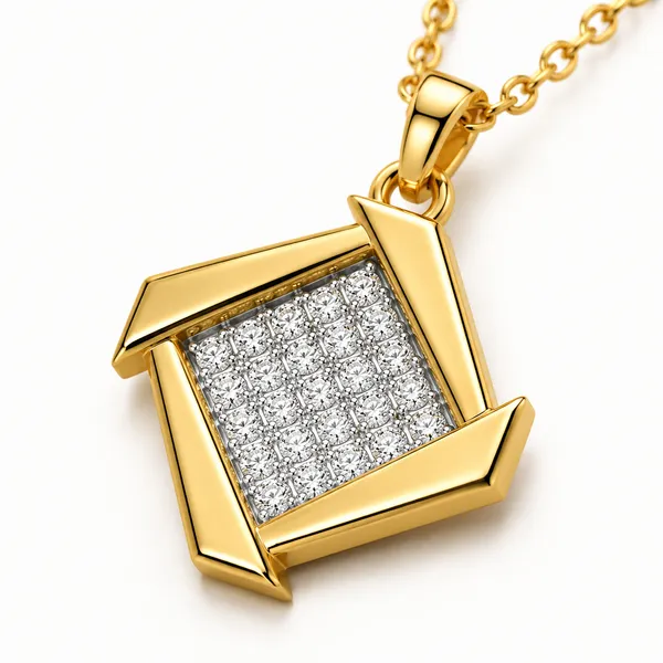 Gold_Tone_Geometric_Rhinestone_Pendant_Necklace