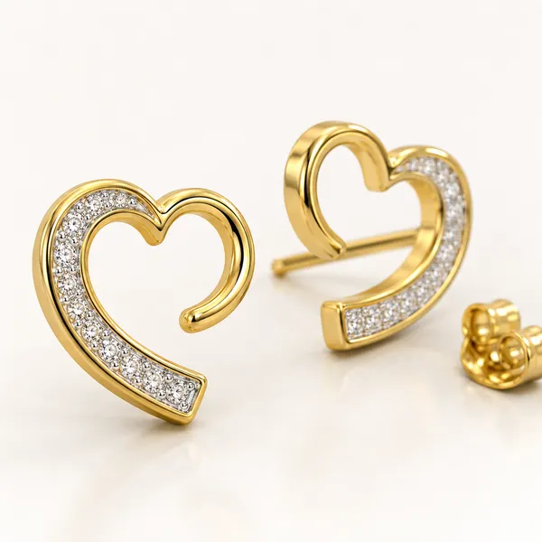 Gold-Tone_Heart_Stud_Earrings_For_Women