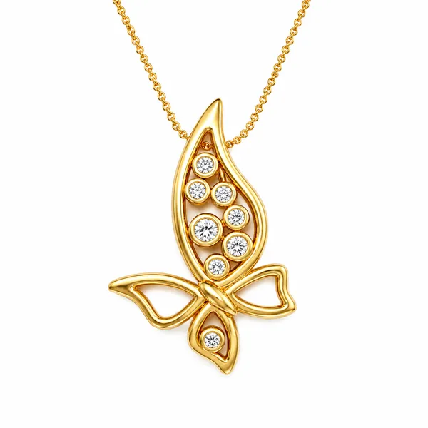 Gold_Tone_Butterfly_Pendant_Necklace_For_Women
