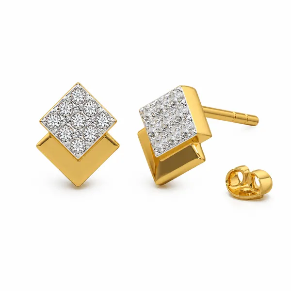 Gold_Tone_Square_Stone_Stud_Earrings_For_Women