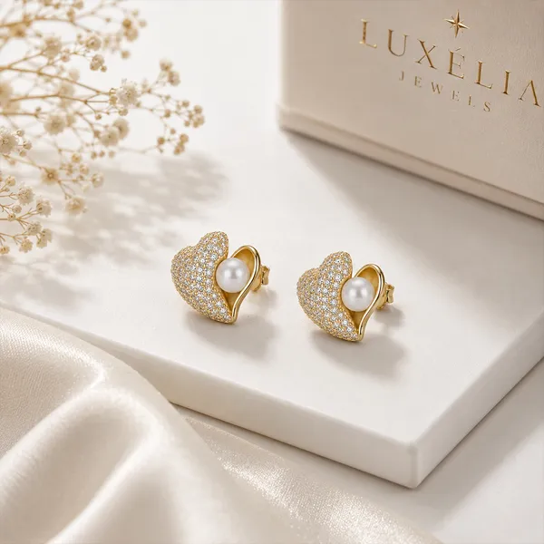 Gold_Tone_Pearl_Stud_Earrings_For_Women
