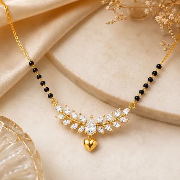 Gold_Tone_Leaf_Motif_Mangalsutra_Necklace_For_Women