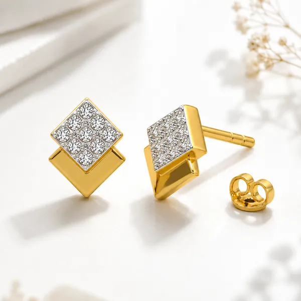 Gold_Tone_Square_Stone_Stud_Earrings_For_Women