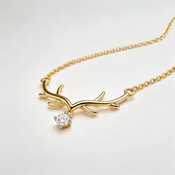 Gold_Tone_Deer_Pendant_Necklace_For_Women