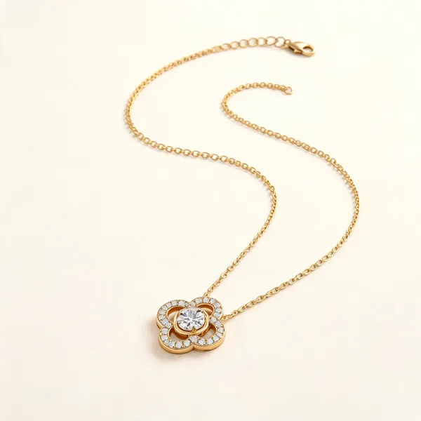 Gold-Tone_Floral_Pendant_Necklace_For_Women