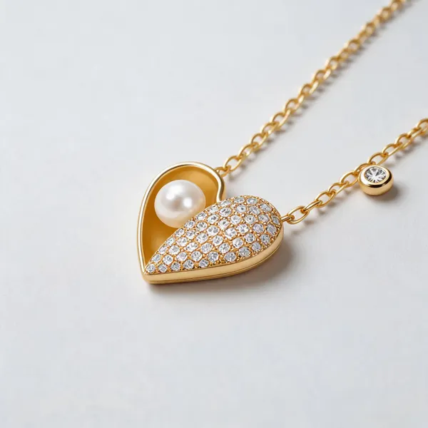 Gold-Tone_Heart_Pearl_Pendant_Necklace_For_Women