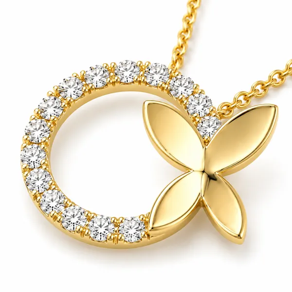 Gold_Tone_Butterfly_Pendant_Necklace_For_Women