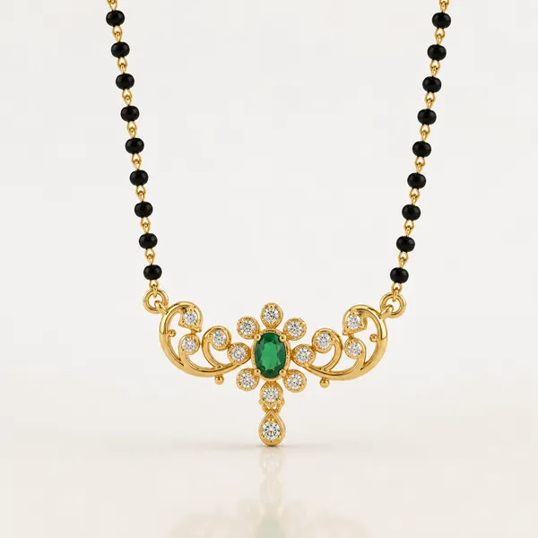 Gold_Tone_Green_Stone_Black_Bead_Mangalsutra_Necklace_For_Women