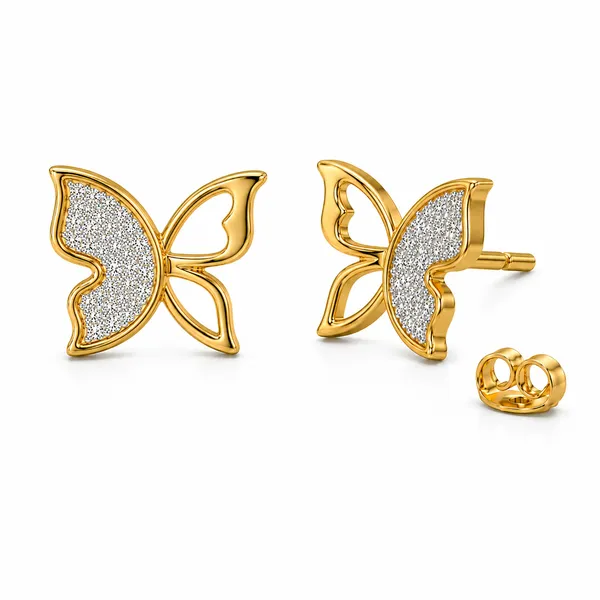 Gold-Tone_Butterfly_Stud_Earrings_For_Women