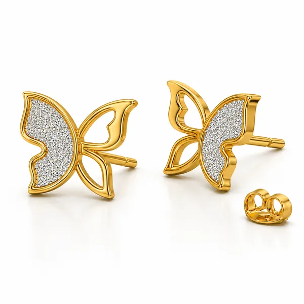 Gold-Tone_Butterfly_Stud_Earrings_For_Women