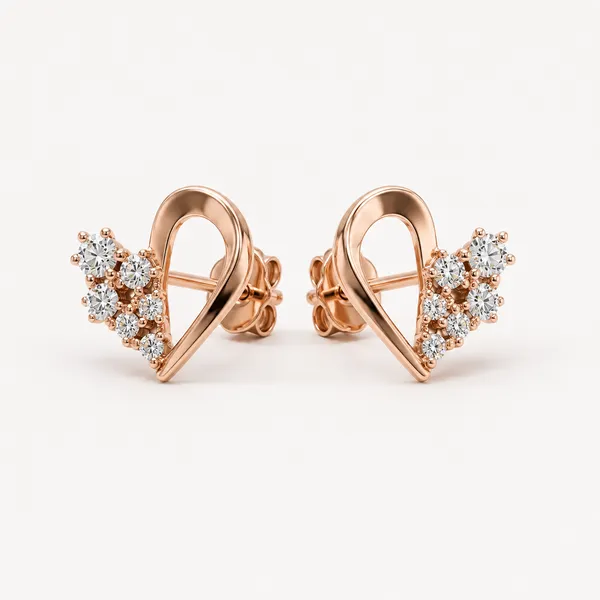 Rose_Gold_Tone_Crystal_Heart_Stud_Earrings_For_Women