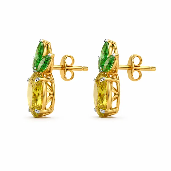 Gold_Tone_Pineapple_Stud_Earrings_For_Women