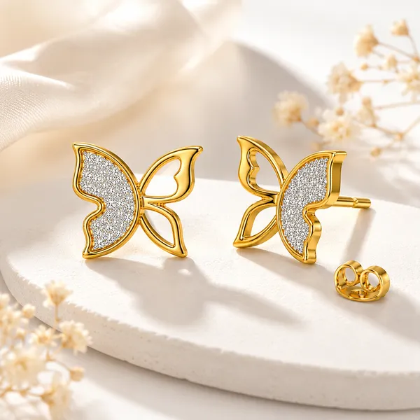 Gold-Tone_Butterfly_Stud_Earrings_For_Women