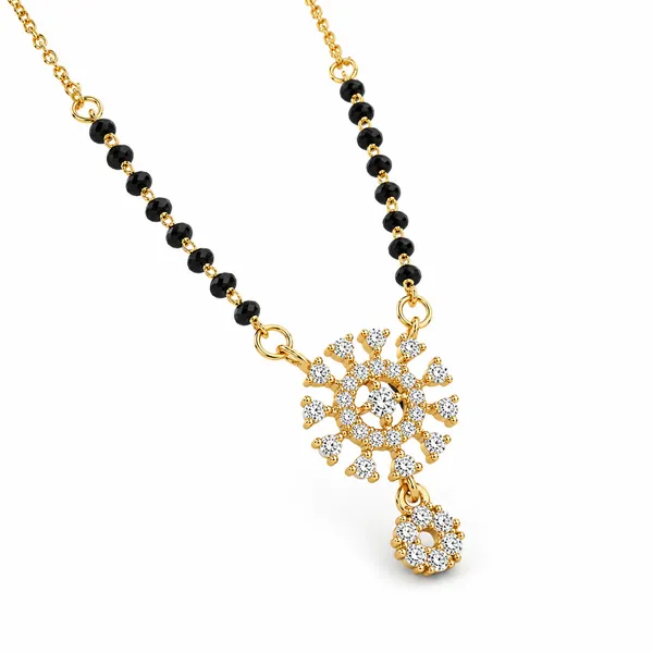 Gold_Tone_Black_Beaded_Pendant_Necklace_For_Women