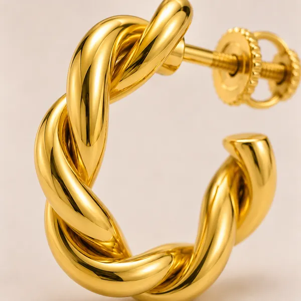 Gold-Tone_Twisted_Hoop_Earrings_For_Women