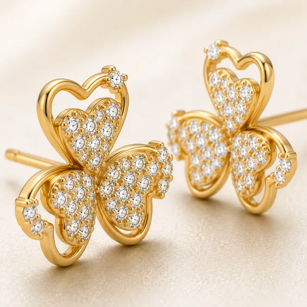 Gold_Tone_Butterfly_Stud_Earrings_For_Women