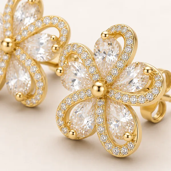 Gold_Tone_Floral_Crystal_Stud_Earrings_For_Women