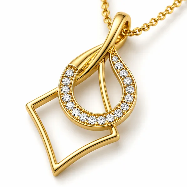 Gold_Tone_Drop_Pendant_Necklace_For_Women