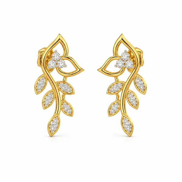 Gold-Tone_Floral_Stud_Earrings_For_Women
