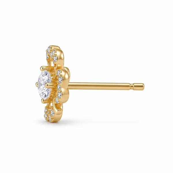 Gold_Tone_Floral_Stud_Earrings_For_Women
