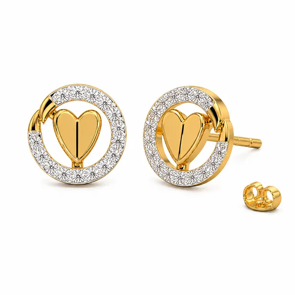 Gold_Tone_Heart_Stud_Earrings_For_Women