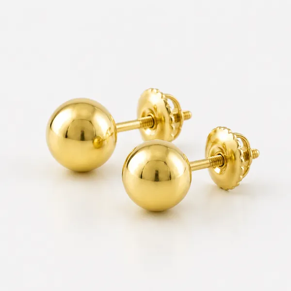 Gold_Tone_Ball_Stud_Earrings_For_Women