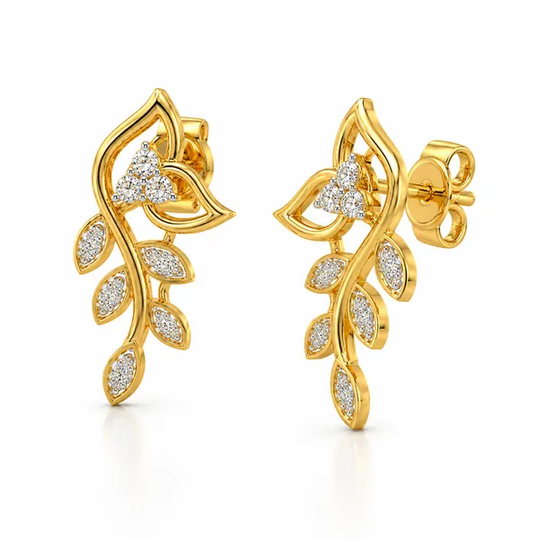 Gold-Tone_Floral_Stud_Earrings_For_Women
