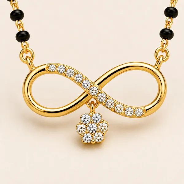 Gold_Tone_Black_Beaded_Infinity_Pendant_Mangalsutra