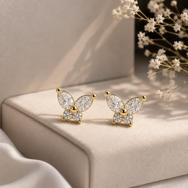 Gold_Tone_Butterfly_Stud_Earrings_For_Women