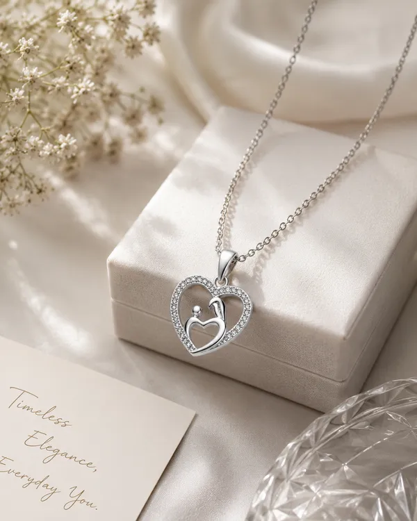 Silver-Tone_Heart_Pendant_Necklace_For_Women