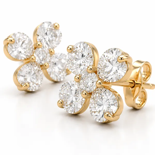 Gold_Tone_Floral_Cluster_Stud_Earrings