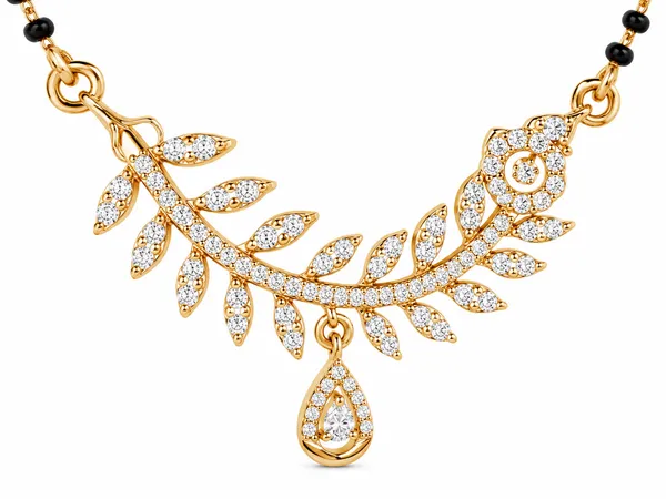 Black_Gold_Tone_Leaf_Design_Mangalsutra_Necklace_For_Women