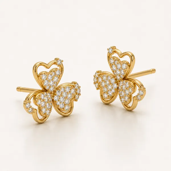 Gold_Tone_Butterfly_Stud_Earrings_For_Women