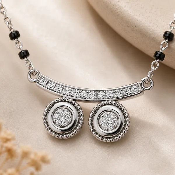 Silver_Tone_Black_Beaded_Pendant_Necklace_For_Women