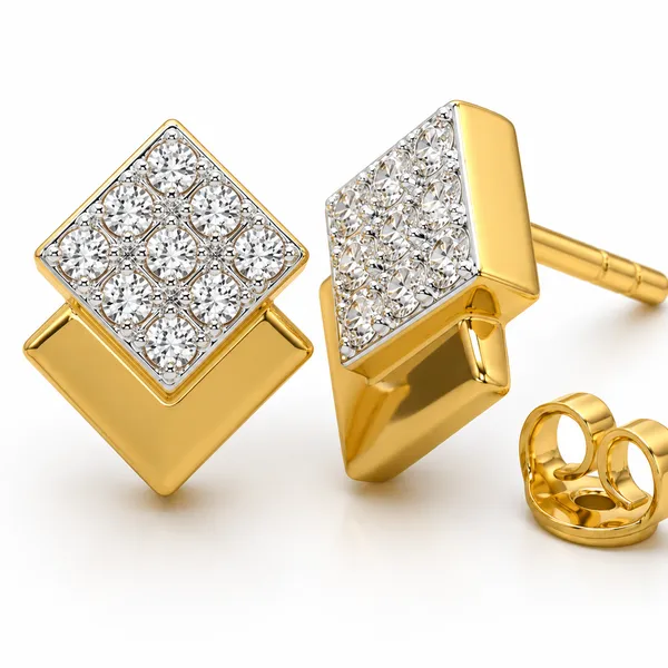 Gold_Tone_Square_Stone_Stud_Earrings_For_Women